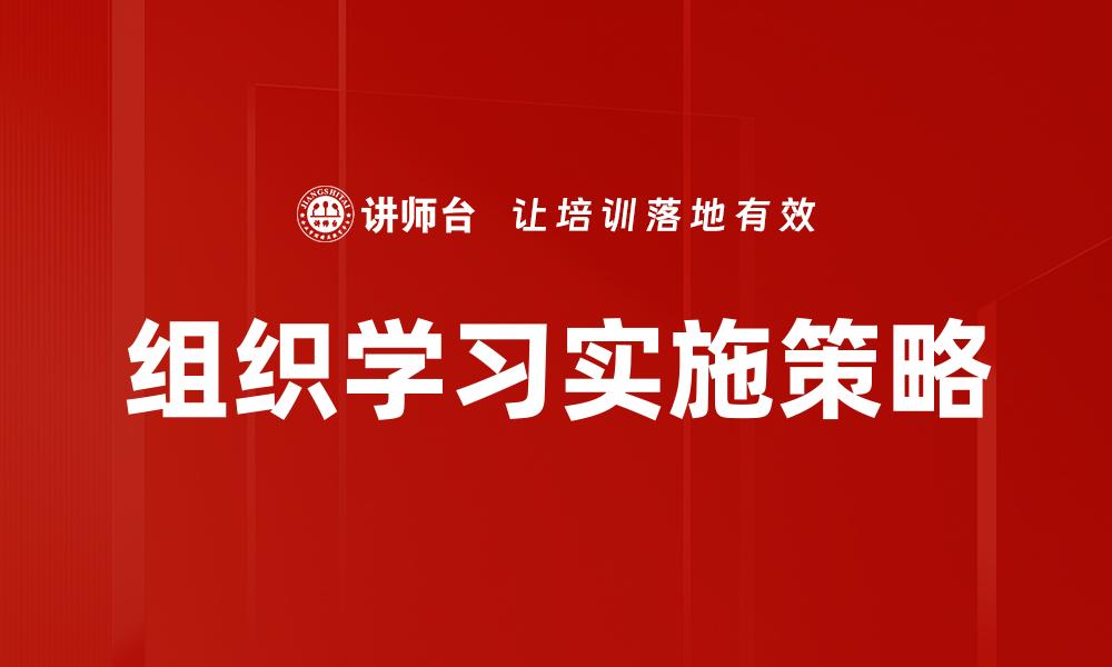文章提升组织学习能力的五大关键策略的缩略图