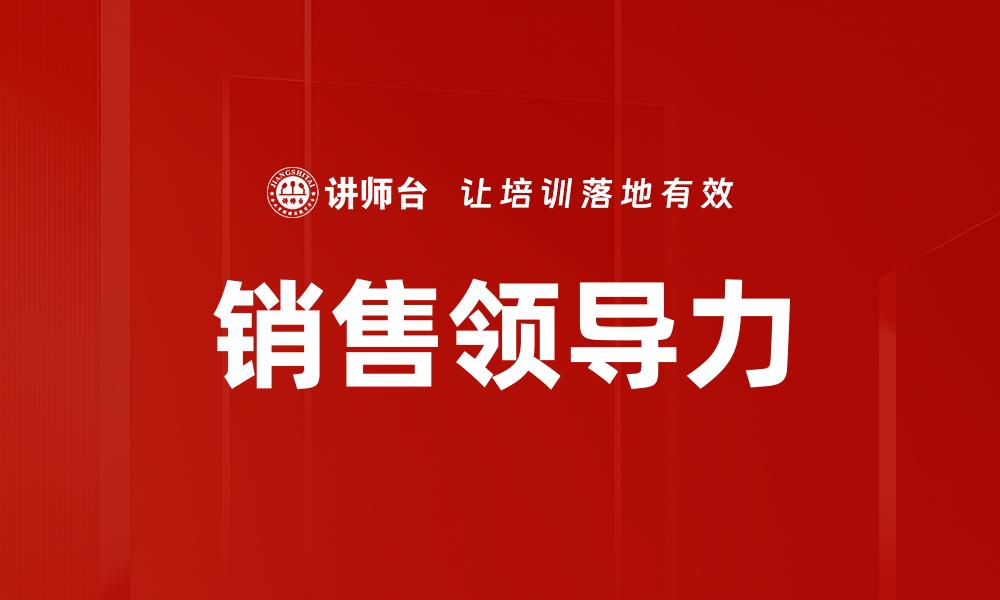 文章提升销售领导力的关键策略与实践分享的缩略图