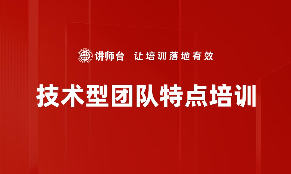 技术型团队特点培训