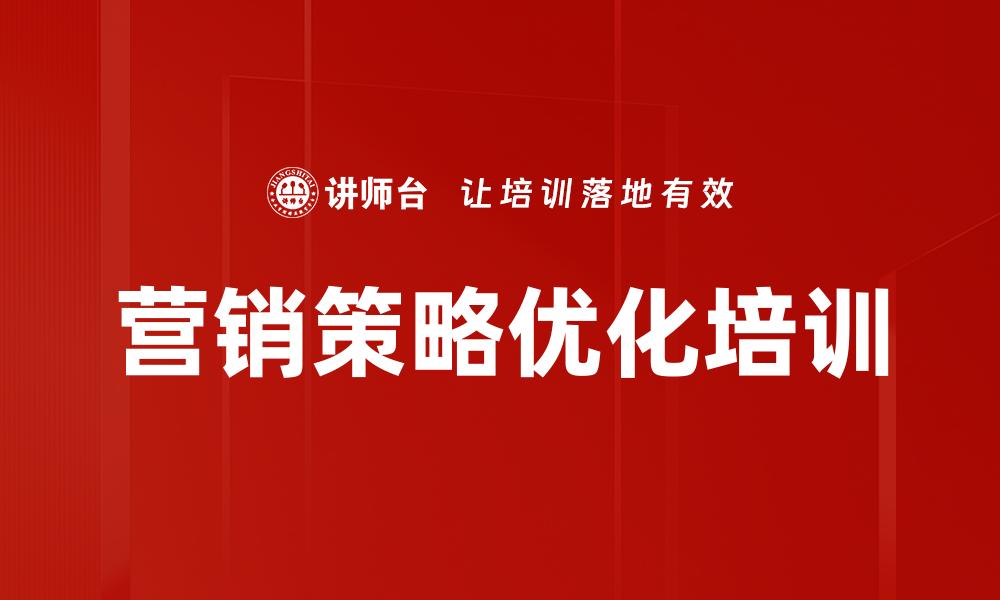 营销策略优化培训