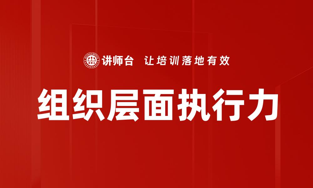 文章组织层面执行力的缩略图