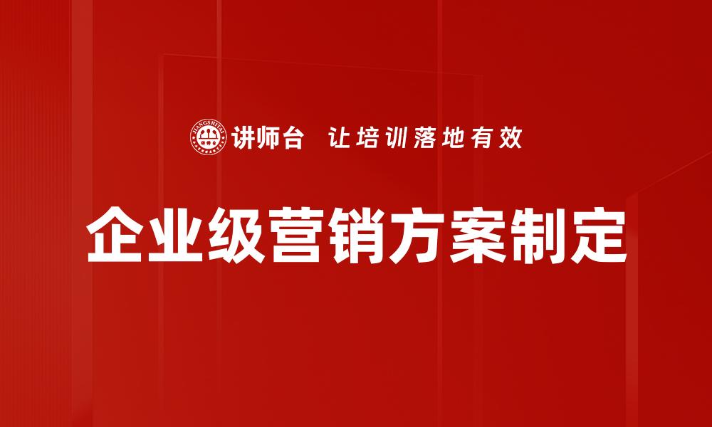 企业级营销方案制定