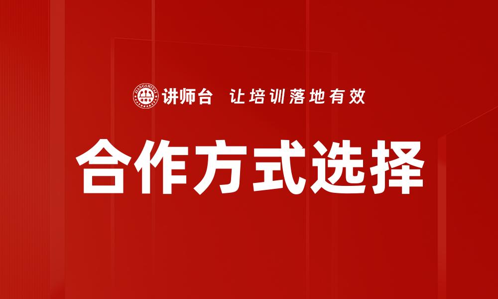 合作方式选择