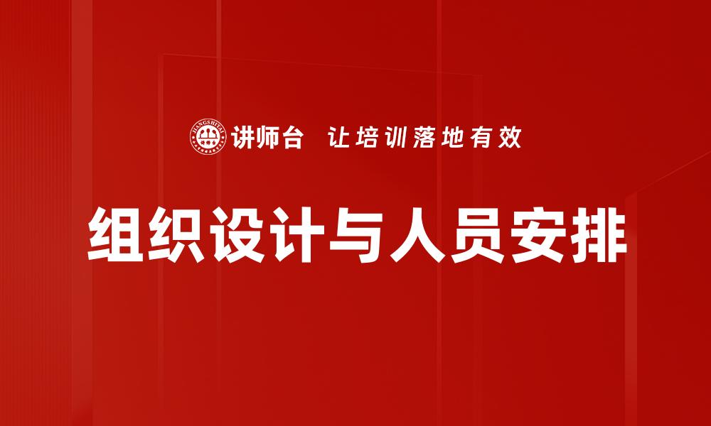组织设计与人员安排
