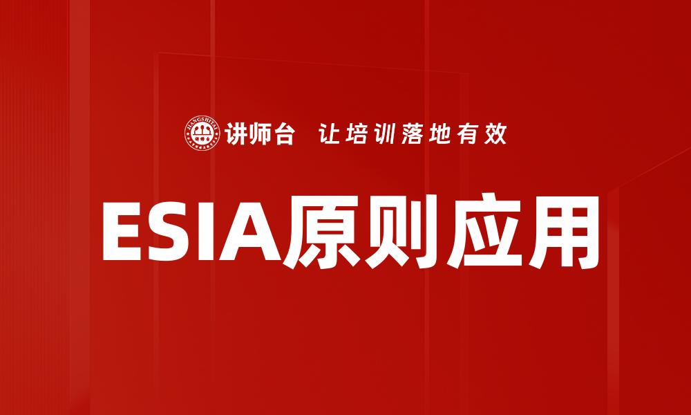 ESIA原则应用